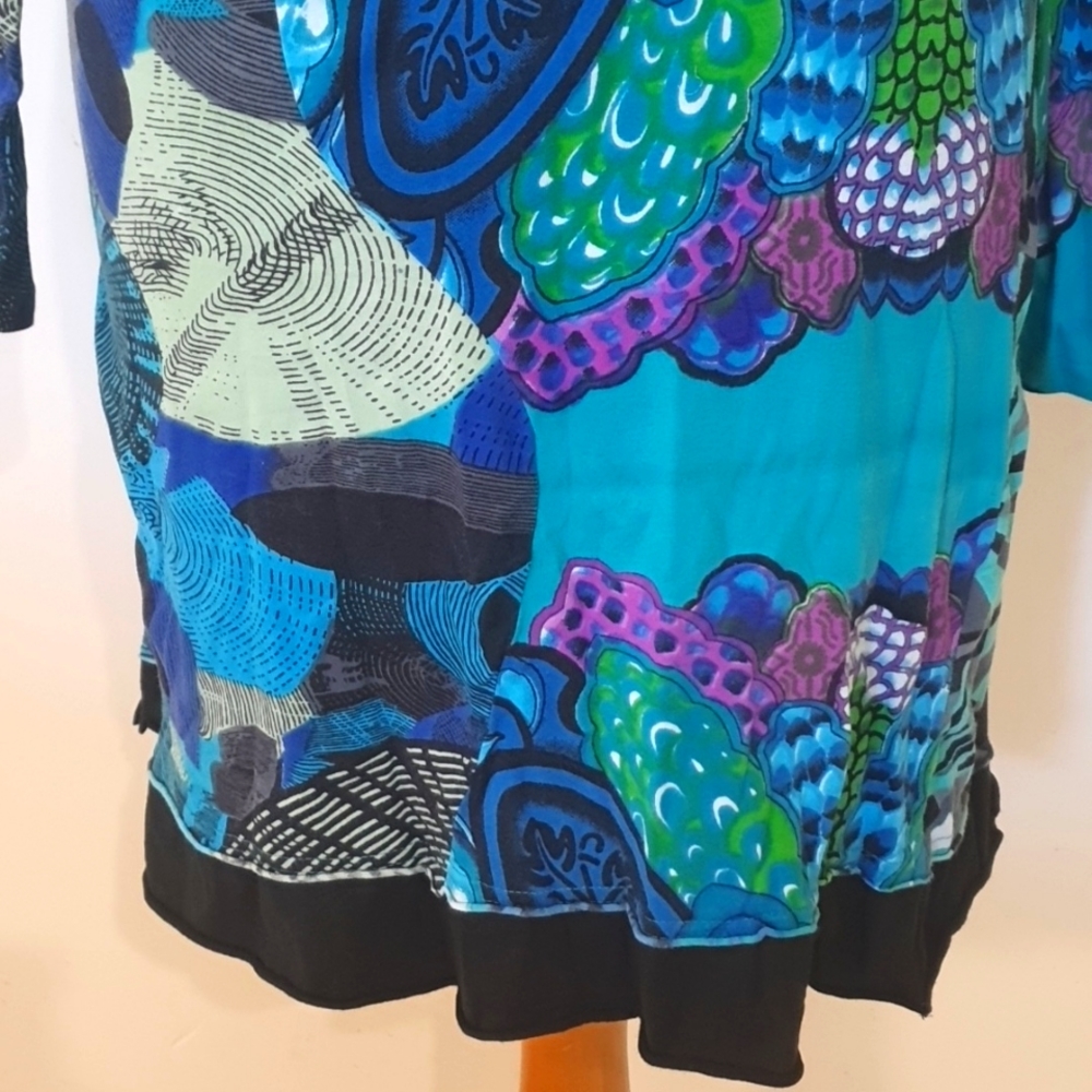 Aller Simplement Size S (approx 12) Blue Long Sleeve Stretch Dress 100% … - Picture 3 of 8